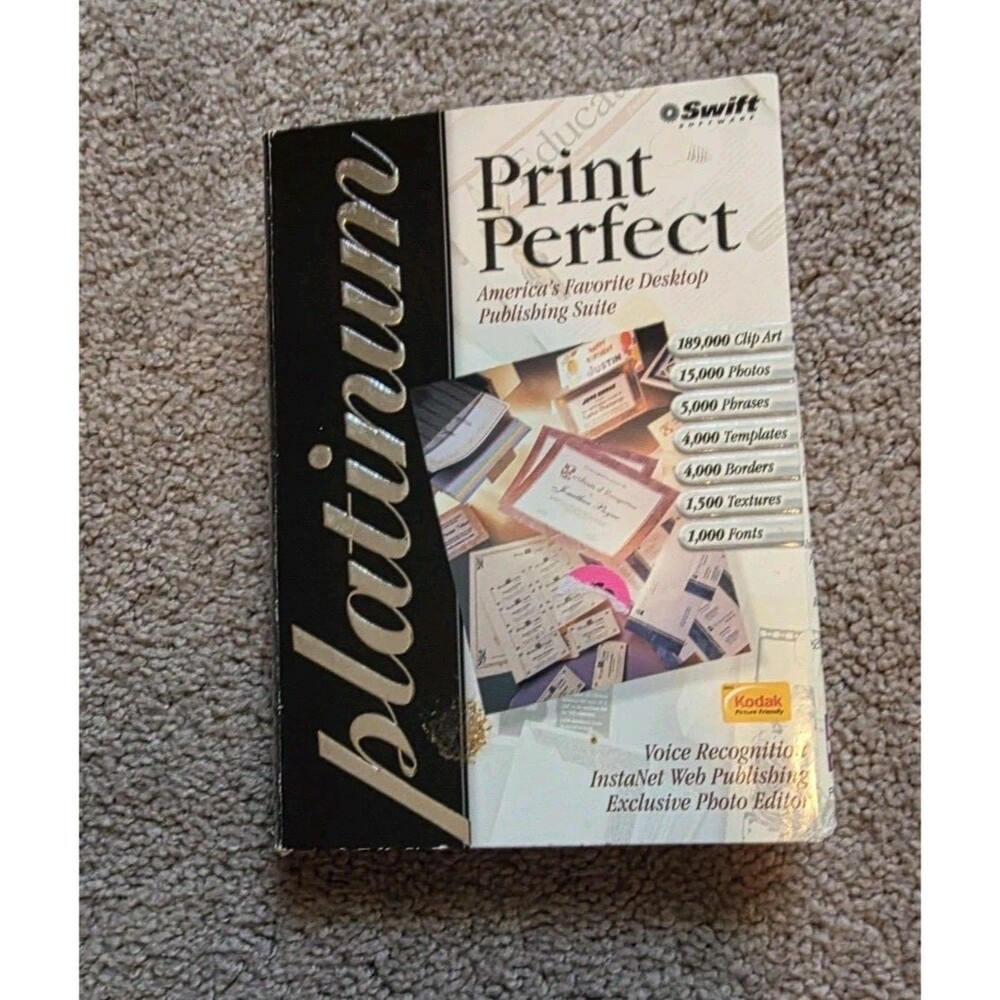 Print Perfect Platinum Swift Software Desktop Publishing 8 Discs Open Box